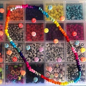 Bright colorful necklace, hand made